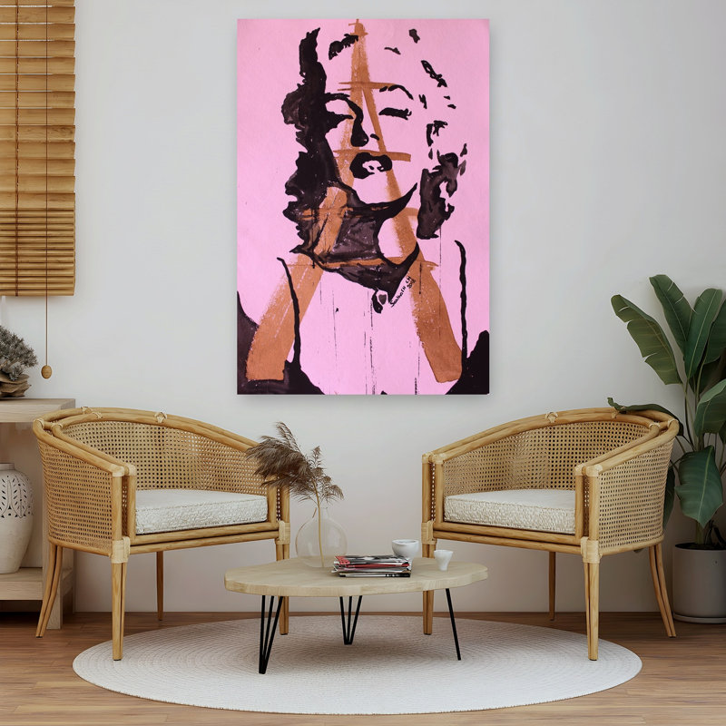 «Pink Pop Monroe», impression audacieuse et classique, 60" H x 40" W