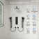 Thermostatic Digital Shower System Set, 12" LED Rainfall Shower Head with 4-Function Handheld Shower