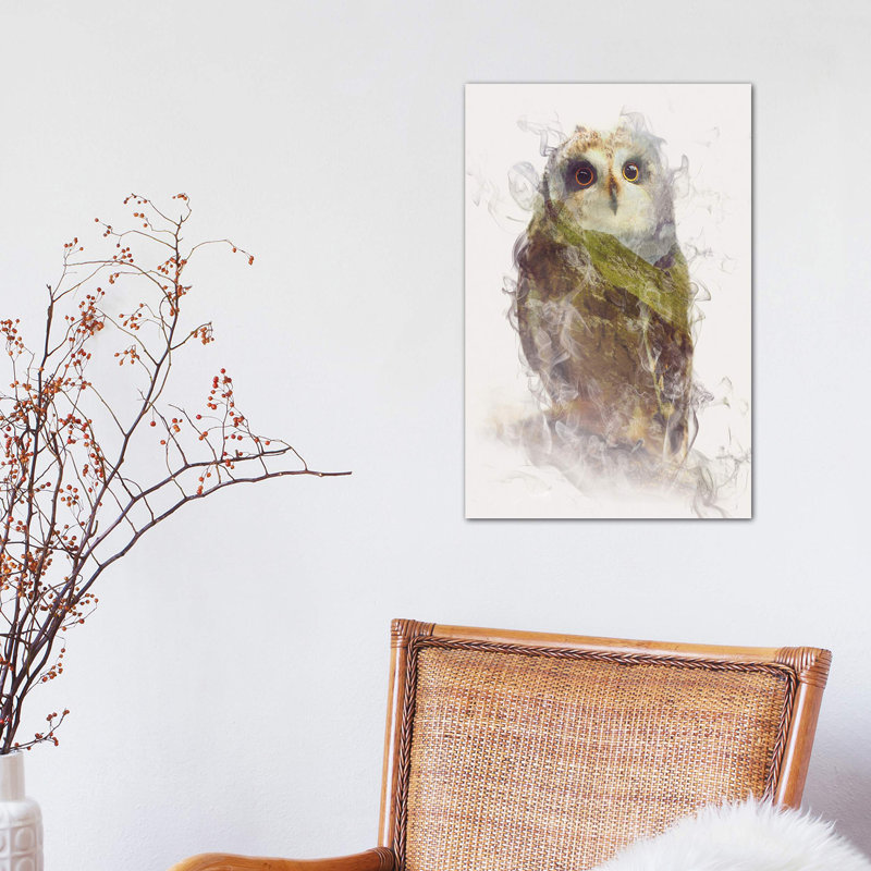 Owl by Daniel Taylor - Print on Canvas, No Frame, 101.6 cm H x 66.04 cm W x 3.175 cm D