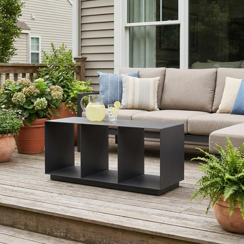 Table basse d'extérieur 36 po en aluminium gris anthracite