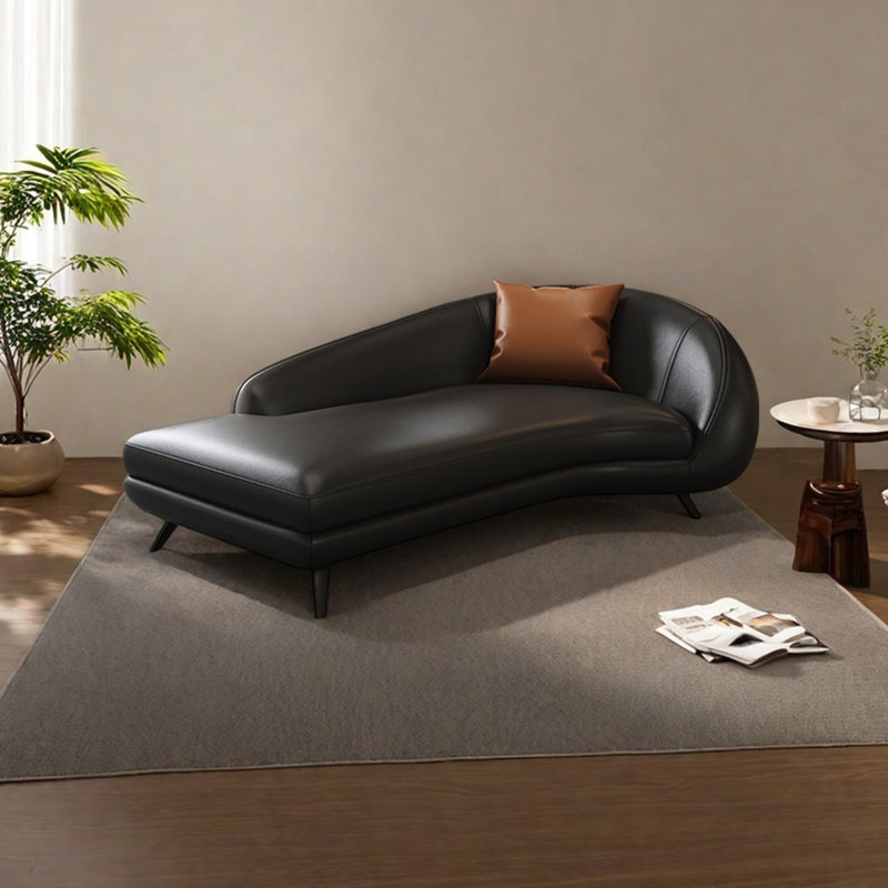 Fauteuil inclinable ergonomique en similicuir, Face à la droite, Noir