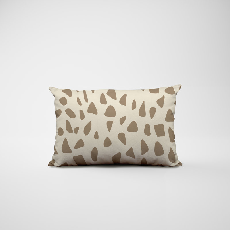 Polyester / Mélange de polyester Housse de coussin rectangulaire intérieure / extérieure lombaire et insert, Beige