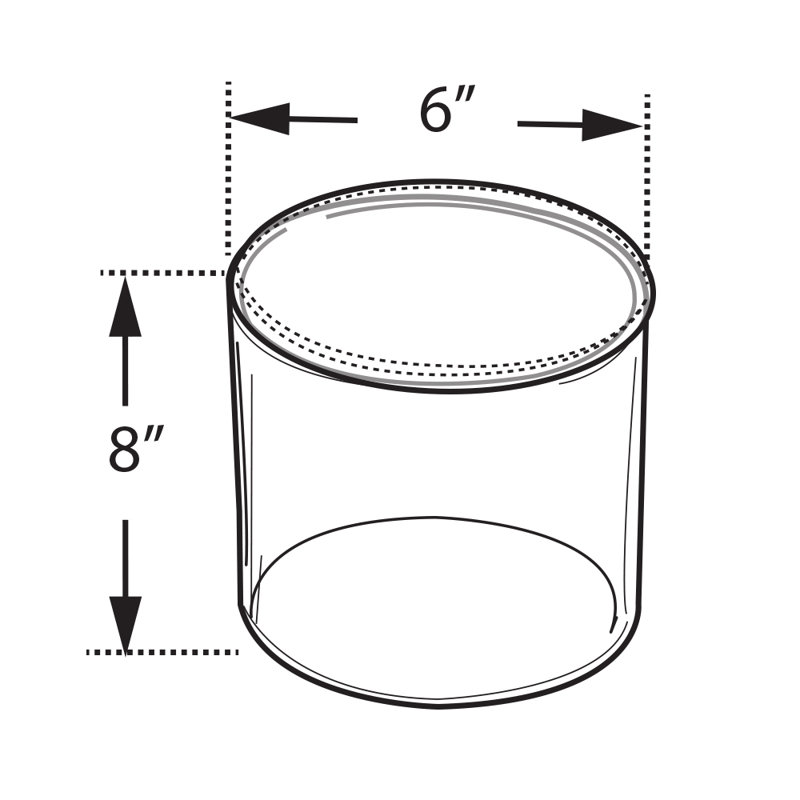 Présentoir en acrylique transparent, contenant rond en plastique et colonne montante
