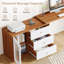  Bureau d'ordinateur en L avec bureau à tiroirs Rebacca-818357946