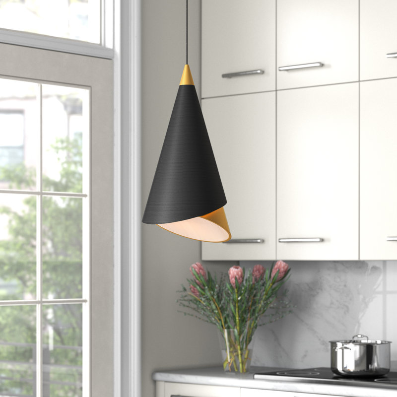 Craney 1 - Light Black/Gold LED Single Pendant