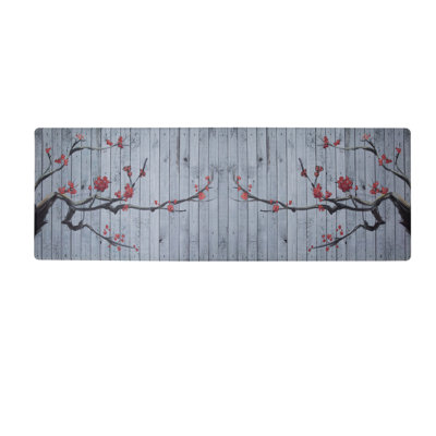Floral Water Resistant Anti Fatigue Non-Skid Kitchen Mat