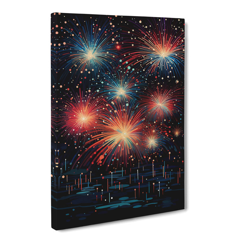 Fireworks Geometric - Wrapped Canvas, 76cm H x 50cm W x 3cm D