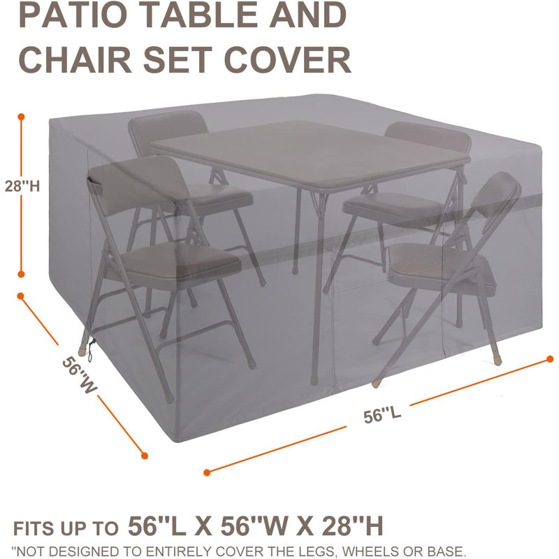 Waterproof Patio Furniture Set Cover, 28" H x 56" W x 56" D