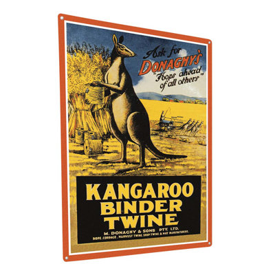 «Vintage Kangaroo Binder Twine», publicité sur métal