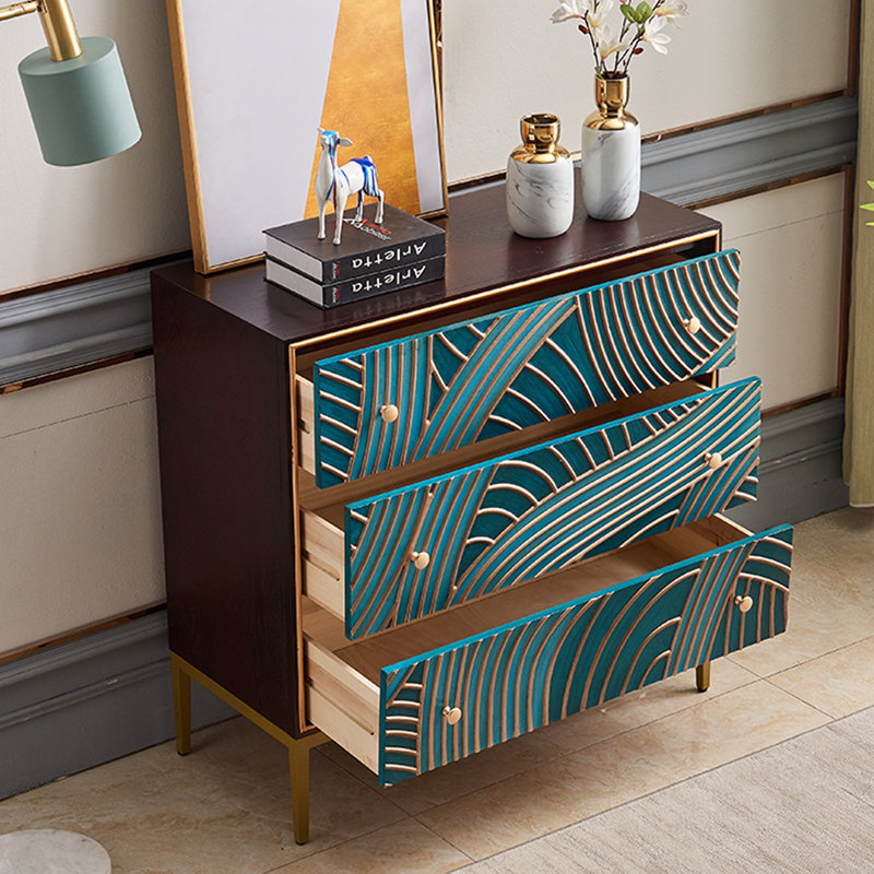 Mediterranean-Inspired Accent Chest with 3 Drawers
