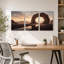 Arche en pierre naturelle surplombant un ruisseau désertique au coucher du soleil - Ensemble de 3 toiles murales-1896052855