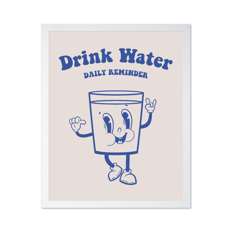 Drink Water No4, Poster, White Framed, 16"H x 20"W