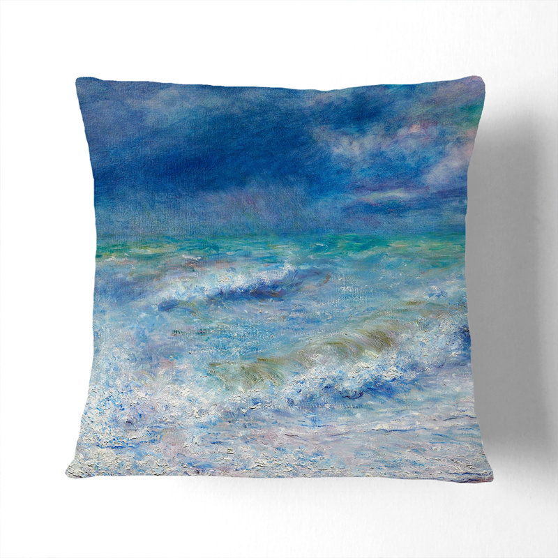 Seascape Scatter Cushion with Filling, 55cm H x 55cm W x 20cm D, Stone