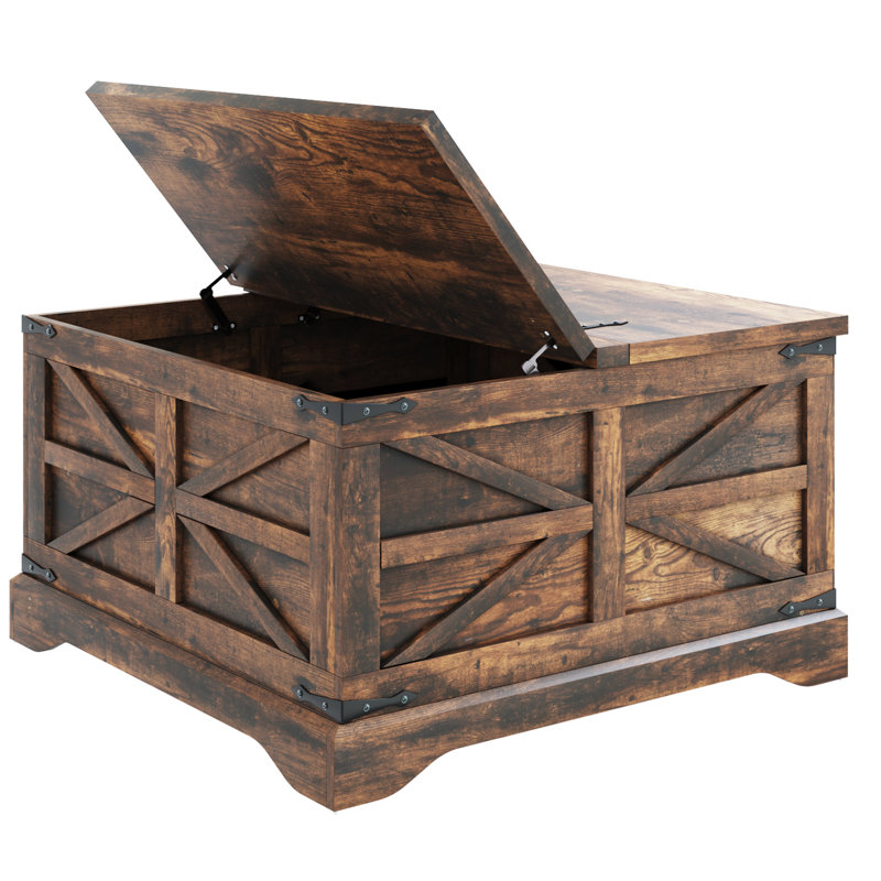 Table basse à plateau relevable carré de 31,1 po Fellsburg, Brun