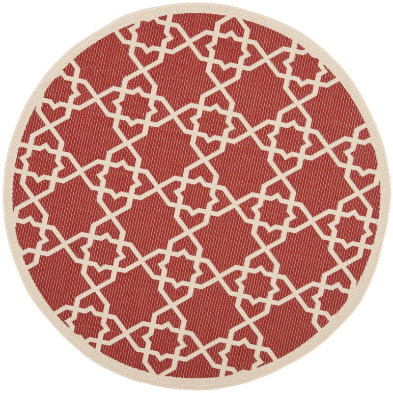 Dirks Performance Geometric Indoor/Outdoor Area Rug, Round 6'7"