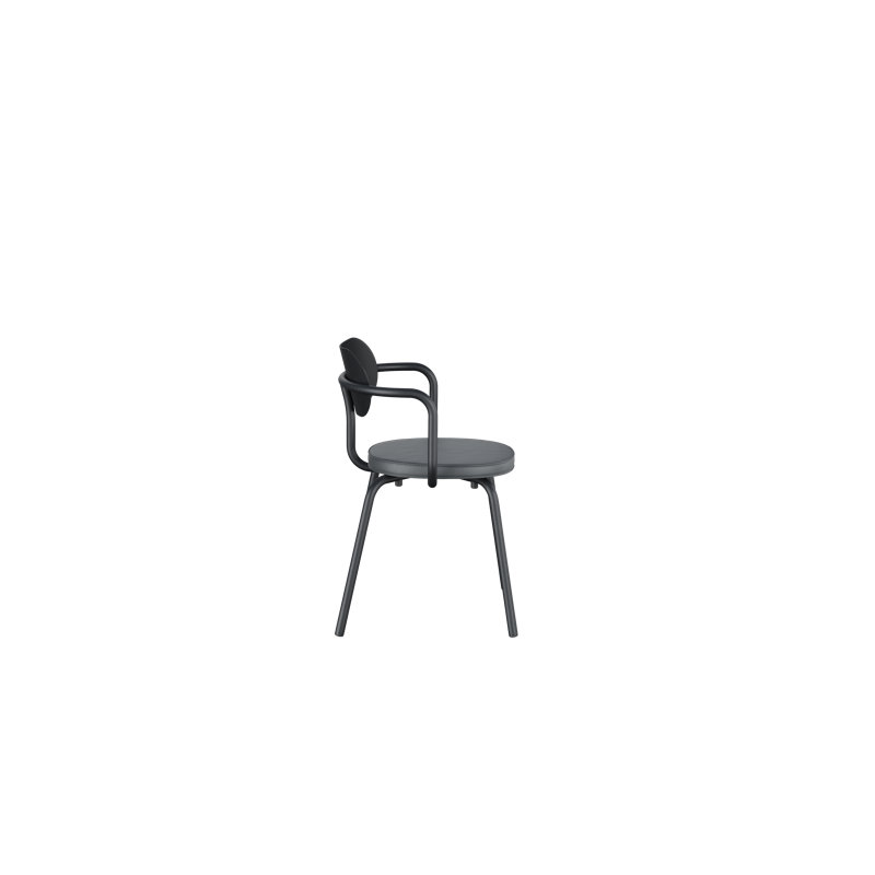 Khylia 18.1'' H Upholstered Metal Armchair, Gray, Black