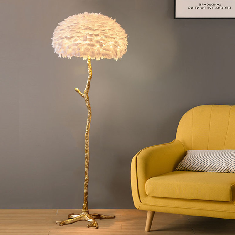 Nordic Creative Feather Resin Floor Lamp