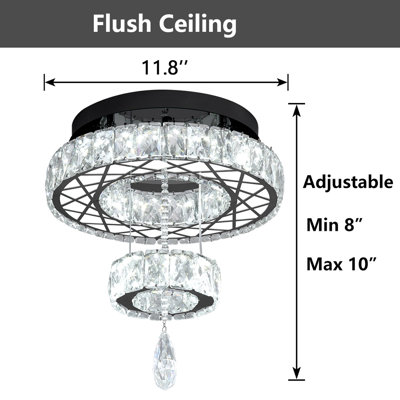 Lustre moderne en cristal à intensité variable