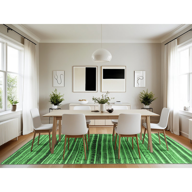 Kentarkius Washable Geometric Indoor Rug, Rectangle 7' x 10'