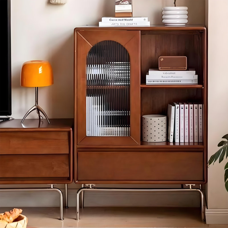Armoire d'appoint arrondie en acier inoxydable
