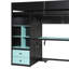 Lits avec bureau de rangement, lits jumeaux en MDF et bois, style loft moderne pour petits espaces-455319174