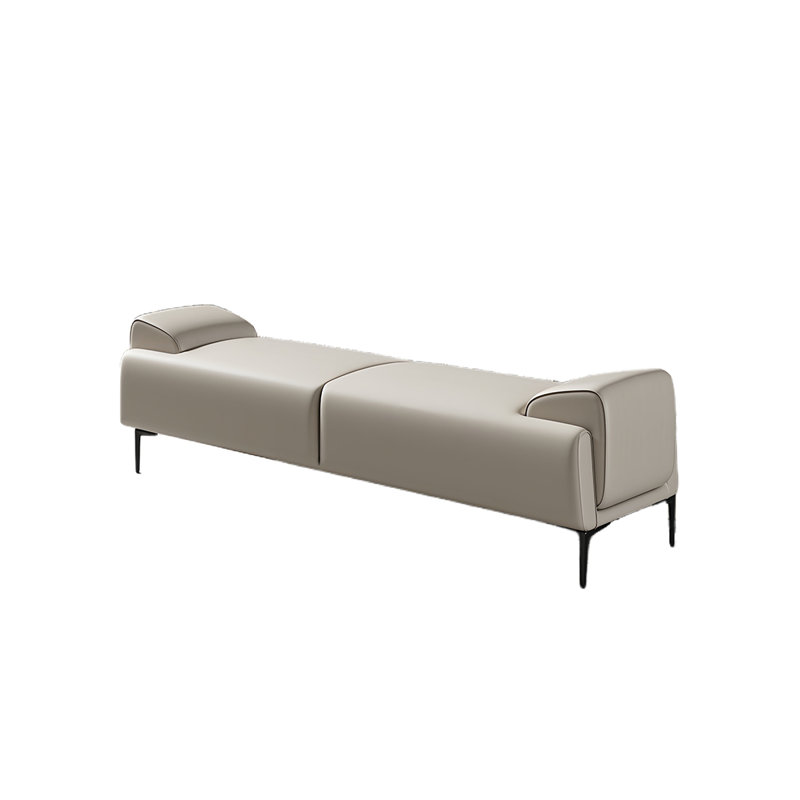 Banc de rangement Mishonda, H 17,71 po x l 59,05 po x P 17,71 po, Crème