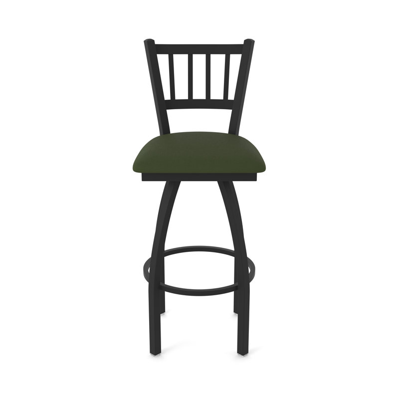 Tabouret pivotant XL 810 Contessa, Noir froissé, Vinyle - pin Canter, Très haut (assise de 36 po de hauteur)