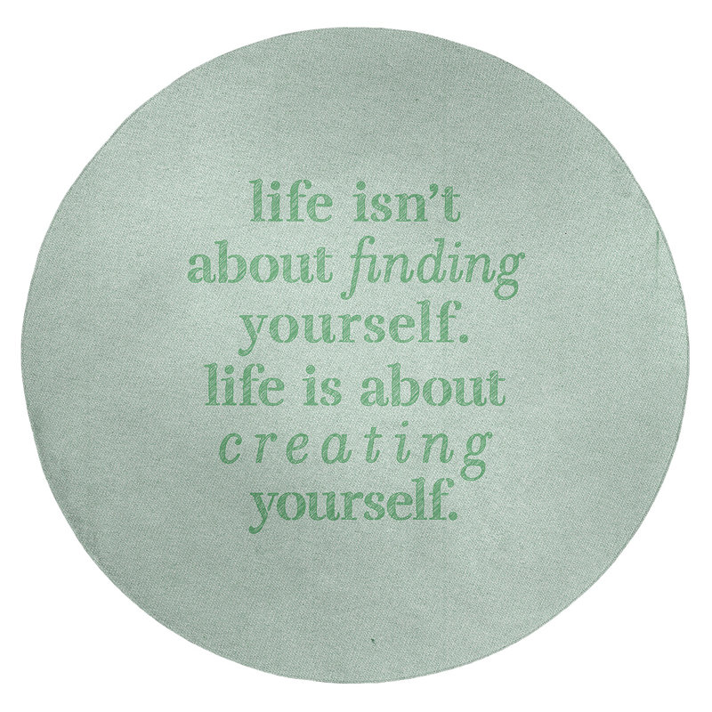Quotes Chenille Indoor Rug, Round 5'