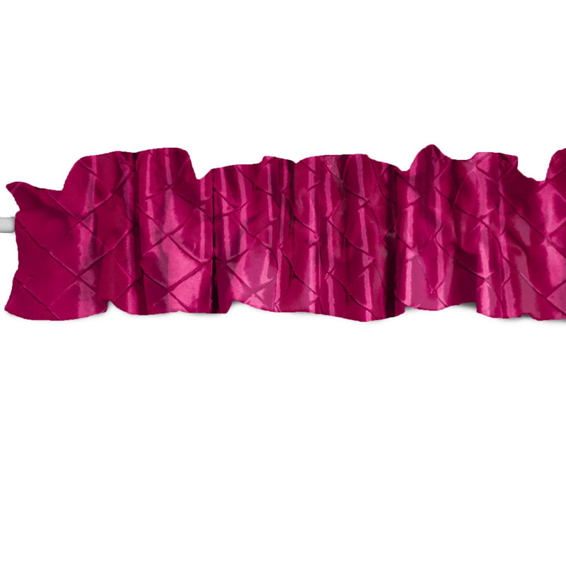 Pintuck Tailored Window Valance, Fuchsia, 58"W x 5"L