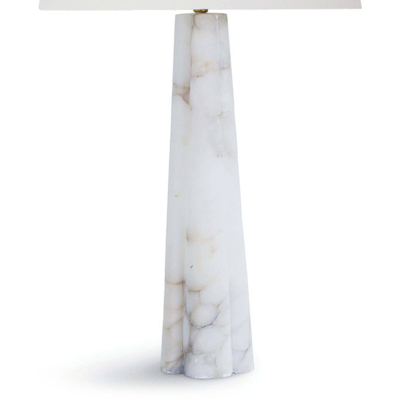 Grande lampe de table en albâtre Quatrefoil