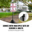 Cast Iron Sign Post 5 ft Portable U-Channel Sign Stand with Wheels Black