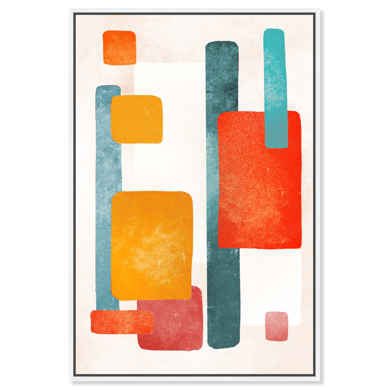 «Blue and Orange Love», reproduction d'impression sur toile, H 15 po x l 10 po x P 1,5 po, Toile blanche encadrée