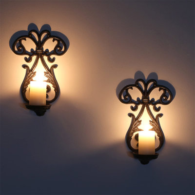 2 Piece Metal Wall Bath Sconce Set