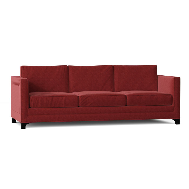 Canapé à accoudoirs carrés en mélange de polyester 95 po Manhattan avec coussins réversibles Manhattan, 72 pouces, Rubis Key