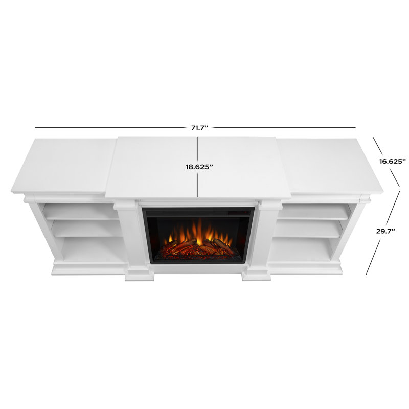 Fresno TV Stand with Fireplace, White