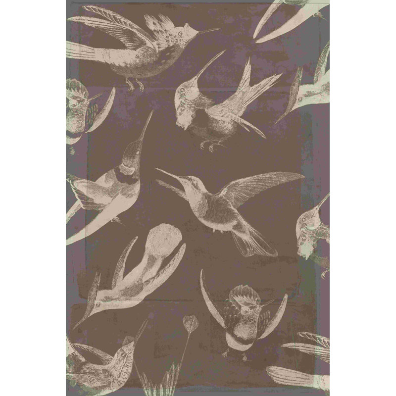 Motif d'oiseau III, H 18 po x l 12 po