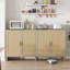 Buffet en rotin avec rangement, tablettes réglables-868919112