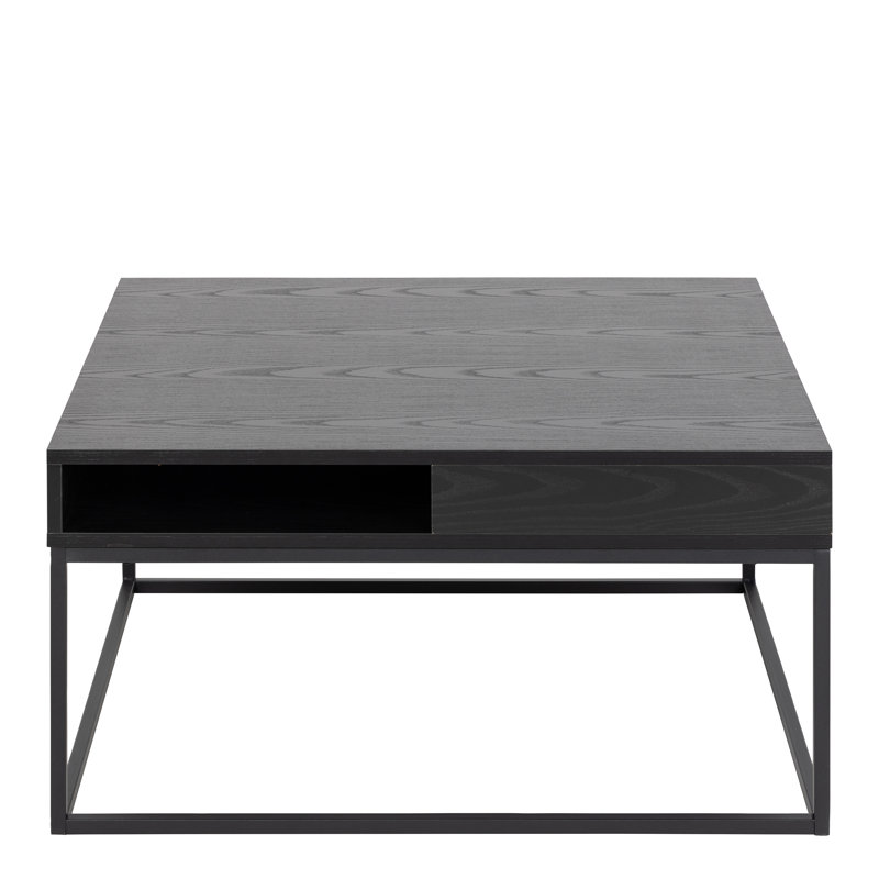 Hesiodos Frame Coffee Table with Storage, Black