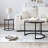 Set of 2 Coffee Table Nesting Side Round End Table Top Sturdy Metal Frame Desk