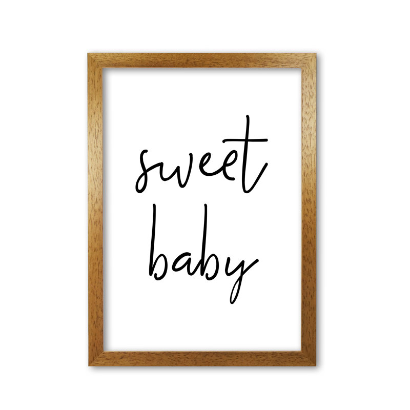 Sweet Baby - Print, 85 cm H x 60 cm W x 5 cm D, Honey Oak Frame