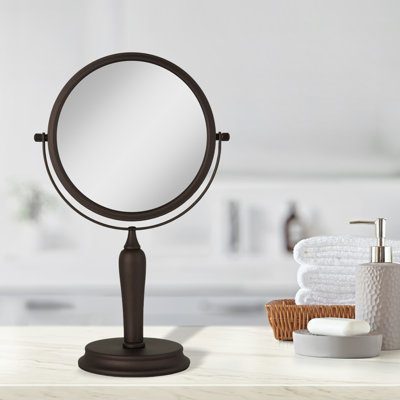 Miroir de coiffeuse ANAHEIM à deux côtés avec grossissement 5X / 1X