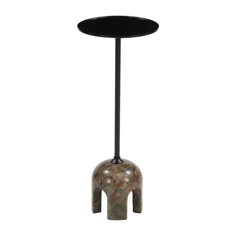 Table de bout à piédestal en marbre brun 22 po