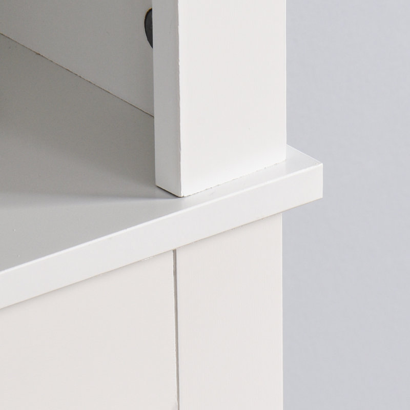 White Engineered Wood Adjustable Over-the-Toilet Storage Cabinet