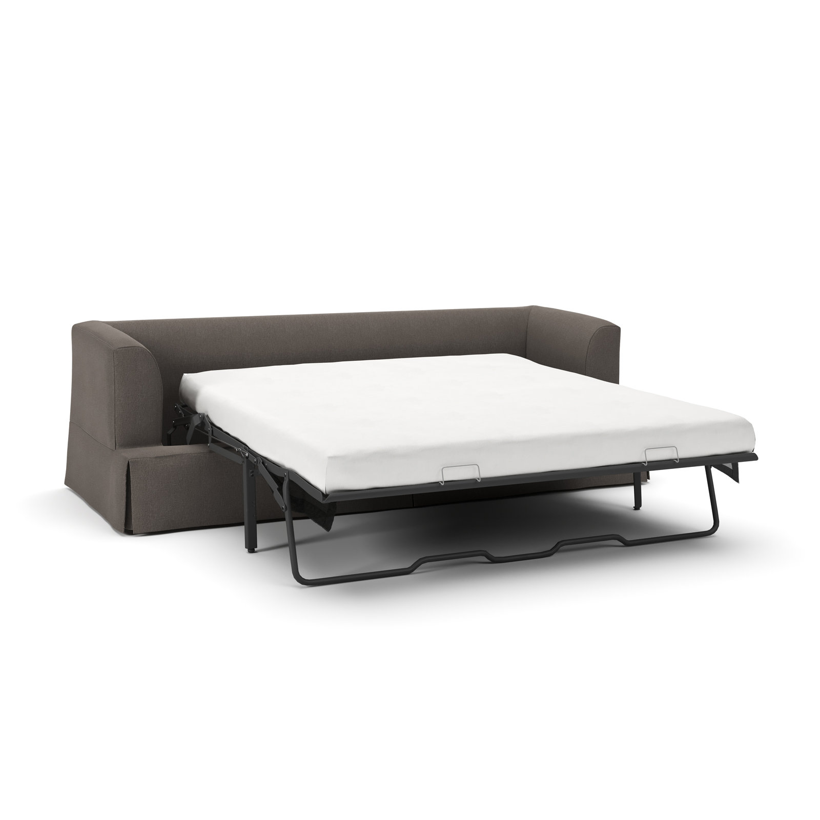 Lucia 92.5'' Upholstered Sleeper Sofa, Drusky Charcoal Sustain® Basketweave