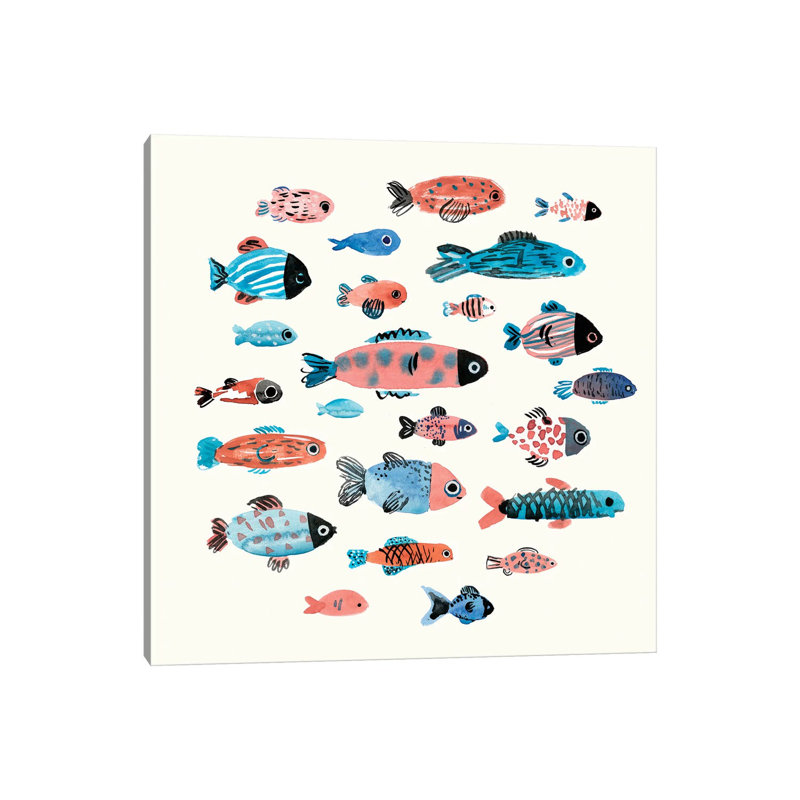 Fish School II by Annie Warren - Wrapped Canvas Print, 45.72 cm H x 45.72 cm W x 3.175 cm D
