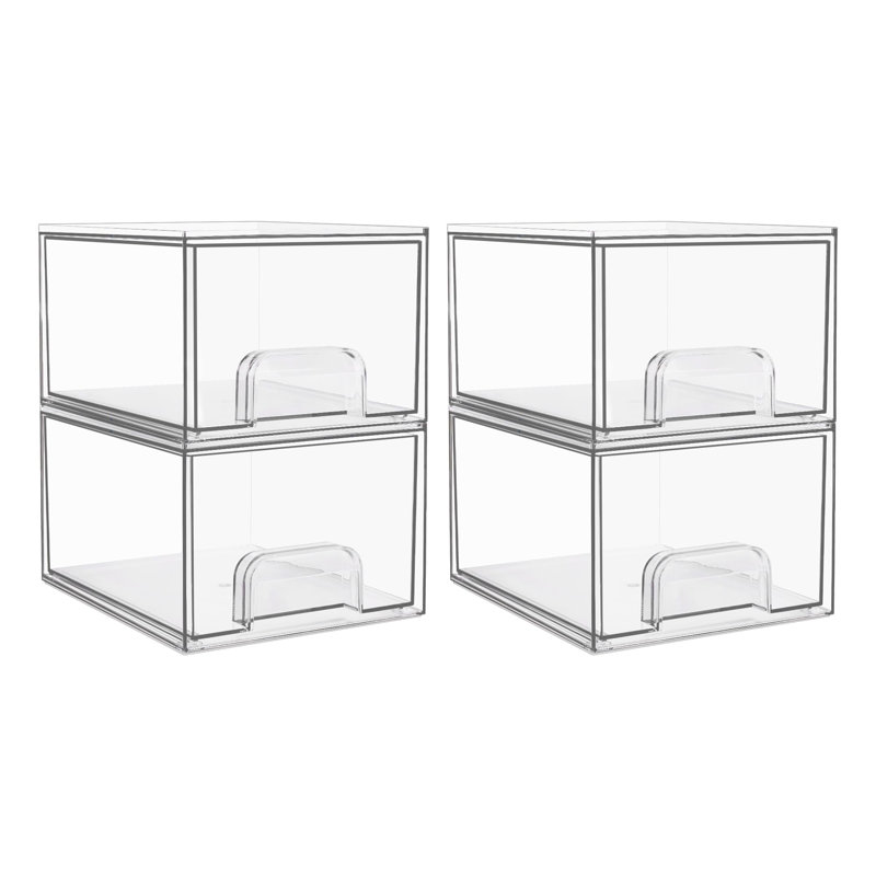 Clear Plastic Stackable Storage Organizers - Multi-Purpose Drawer Set For Home