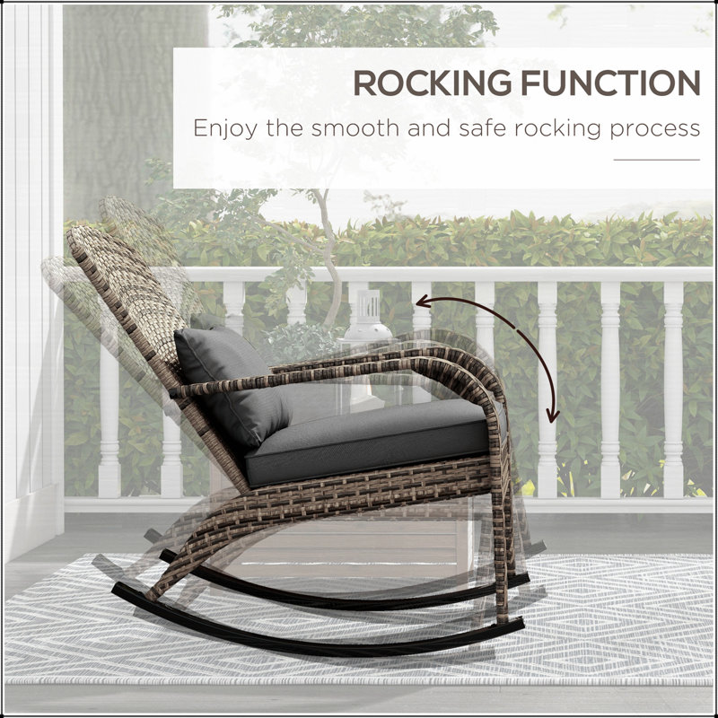 Chaise berçante Adirondack en osier pour l'extérieur Outsunny