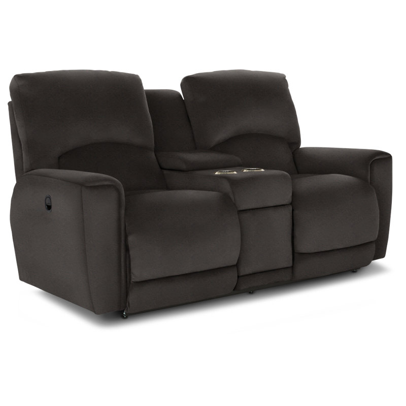  Causeuse inclinable en cuir avec console Cassian