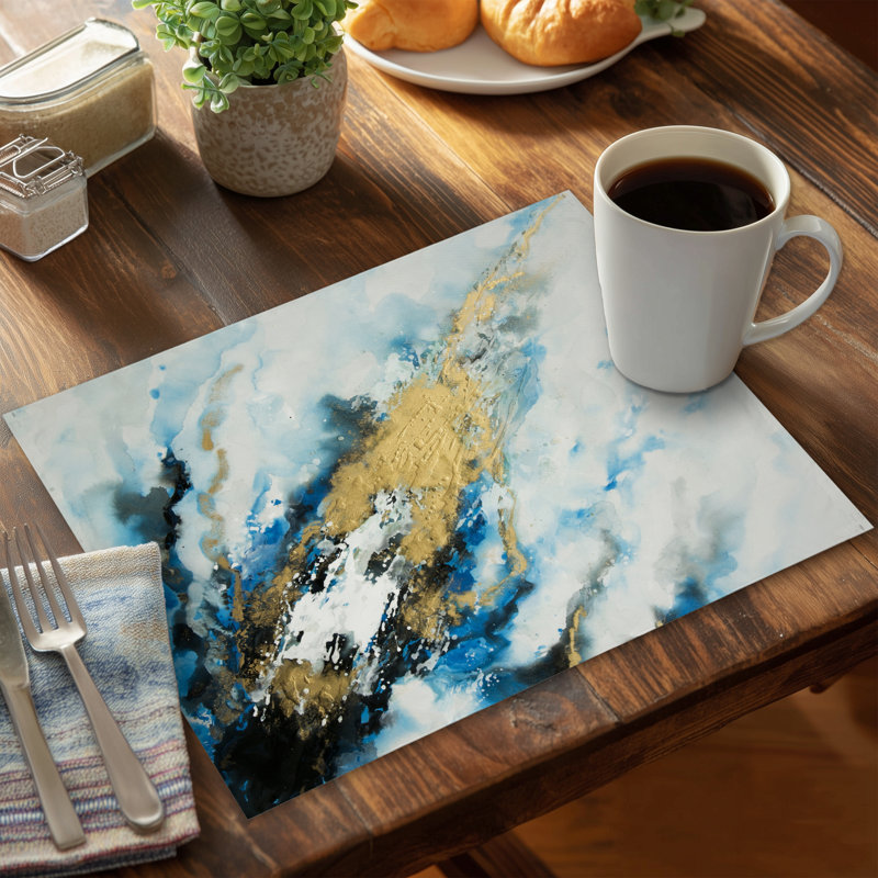 Blue and Gold Marble Placemat | Modern Home Decor Accessory