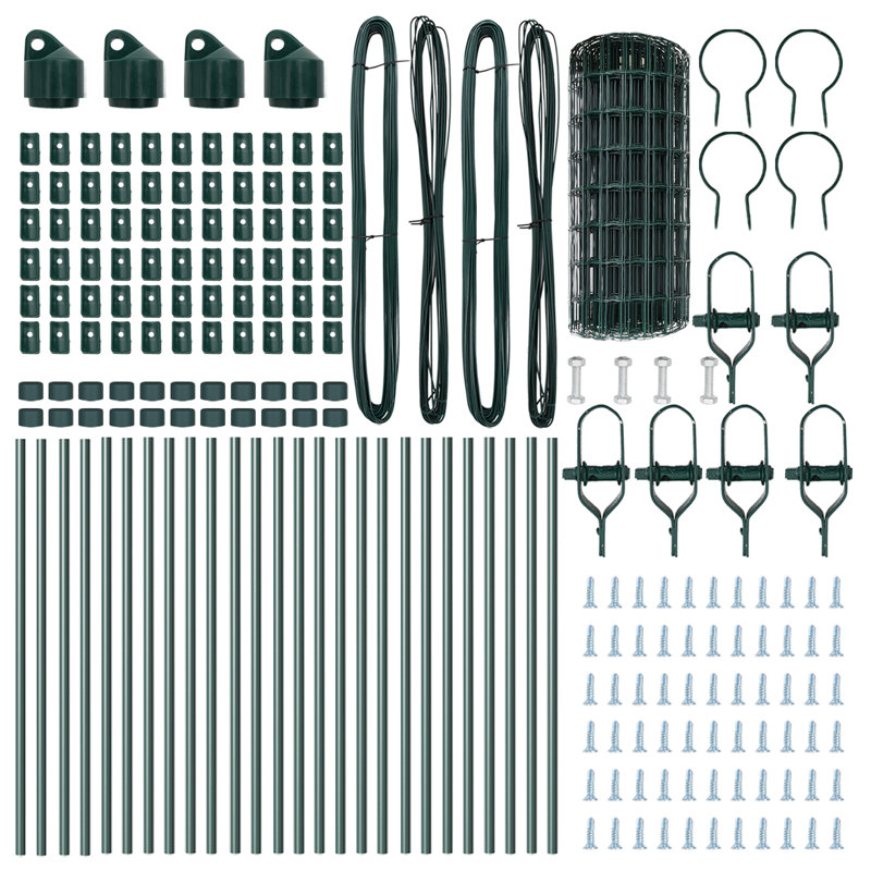 Galvanised Steel Border Fencing, Green, 60 x 5000 x 0.2 cm